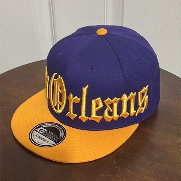 🔥🏀 NEW ORLEANS EMBROIDERED SNAPBACK FLAT BILL HAT - BRAND NEW! - Picture 2 of 12